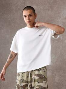 Áo phông Sumwon Brooklyn phong cách đường phố đô thị Boxy Fit mát mẻ mùa hè thường ngày áo phông phong cách đô thị tối giản cơ bản thiết yếu quá khổ áo phông Varsity City cổ tròn phong cách trượt ván - trắng - Xem 2