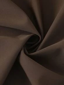 SHEIN Swim Women's Solid Ruffled Square Neck One-Piece Swimsuit With Solid Color Shorts For Summer Beach Vacation - Coffee Brown - View 6