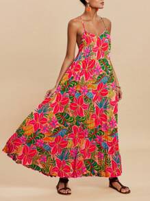 Travachic Women's Extra Long Dress, Fashionable For Summer,Tropical Dresses For Women, Women Long Dresses, Women Clothing Summer Dresses, Summer Dresses For Women Vacation, Tropical Dress Women,Vacation,Summer Outfits For Women
