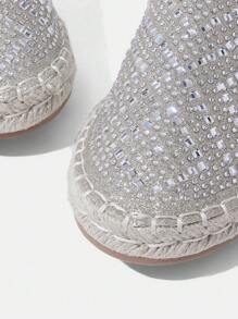 Styleloop Women's Casual Rhinestone Embellished Flat Sandals, Bohemian Style For Vacation - Silver - View 3