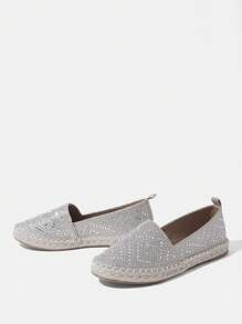 Styleloop Women's Casual Rhinestone Embellished Flat Sandals, Bohemian Style For Vacation - Silver - View 4