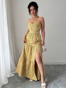 Elenzga Đầm Mini Ngọc Trai Thanh Lịch Ôm Dáng Cho Nữ, Thời Trang Mùa Hè - màu xanh lá - Xem 4