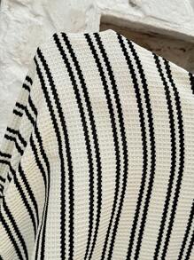 SHEIN 孕妇休闲条纹盖袖连衣裙，夏季 - 彩色 - 查看 7