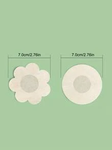 SHEIN 50 pares de cobertores/parches para pezones con forma de flor redonda color piel sin costuras de 7cm