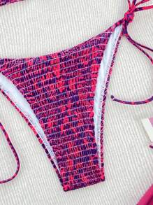 Swim Mod Allover Print Bikini Set For Summer Beach Vacation - Multicolor - View 3