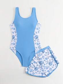 Sparklyn Plus Teen Girls 1-Piece Swimsuit (Random Floral Print) Swimming Suits For Teenagers - Multicolor - View 5