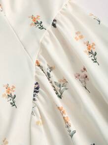 Sweetra Mini-rochie sexy, fără spate, fără mâneci, cu mâneci, pliate, subțire, cu imprimeu floral, retro american, cu buline, guler asimetric