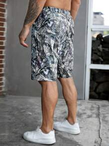 Manfinity LEGND Plus Size Men's Casual Camo Printed Shorts, Summer