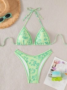 Swim Mod Springbreak Vacation Floral Printed Tankini Swimsuit For Summer - Multicolor - View 1
