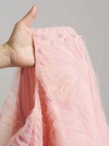 Ontre 2026SS Nueva Blusa sin mangas para mujer, de tela texturizada de color rosa sólido, adecuada para el verano, moda minimalista para la ciudad, el trayecto, las vacaciones, las islas y los festivales de música. Chaleco de mujer de cuello redondo con malla floral, diseño de moda, uso versátil para el día a día - Rosa - Ver 7