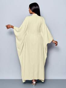 SOLERSUN Women's Loose Solid Color Casual Long Shirt For Summer/Spring - Beige - View 2