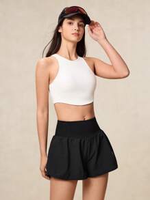 OutZeal Woman Breathable Tech Fabric Sweat Wicking Pocket Tummy Control Running Shorts