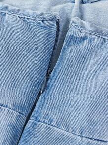 SHEIN Kleine Mädchen blaue Denim-Latzhose