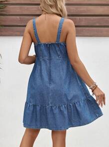 SHEIN Vestido de peto vaquero de maternidad, vestido vaquero casual ajustado con tirantes, vestido de lazo sin mangas, atuendos bohemios para conciertos de primavera/verano, playa, adecuado para fiestas, vacaciones, citas, San Valentín, té de la tarde, verano, vacaciones de primavera y verano, moda, regalos para el Día de la Madre