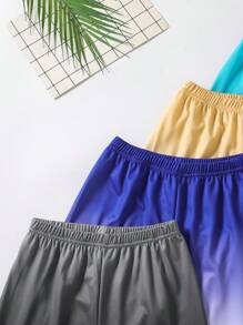 SHEIN 5 件/套 Tween Boy 休闲运动网眼面料渐变色工装短裤，适合夏季日常穿着和户外活动 - 彩色 - 查看 8
