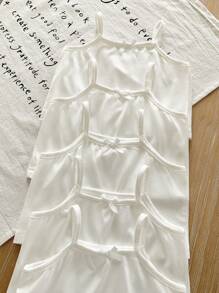 4 Packs Baby/Toddler Girl White Tank Tops, Versatile & Cute Casual Wear For All Occasions In Summer - White - View 4