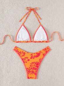 Swim Mod Springbreak Floral Print Tankini Swimsuit For Summer Beach Vacation