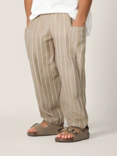 SHEIN Pantalones rectos/anchos cómodos, casuales, versátiles y minimalistas a rayas, adecuados para niños y niñas, aptos para primavera/verano, interiores, exteriores, uso diario, deportes, juego, fiestas, sesiones fotográficas, vacaciones y festivales