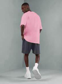 SUMWON Conjunto de camiseta y pantalón corto con estampado de paraíso tropical de verano, estilo casual, cómodo y a juego, con estampado de , para usar en la calle, tiempo libre, festivales y la playa - Rosa - Ver 2