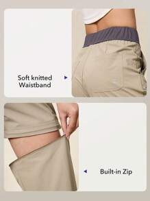 OutZeal Pantalones impermeables y resistentes al desgarre de nailon 2 en 1 para caminar al aire libre, de tiro alto y longitud completa, para senderismo