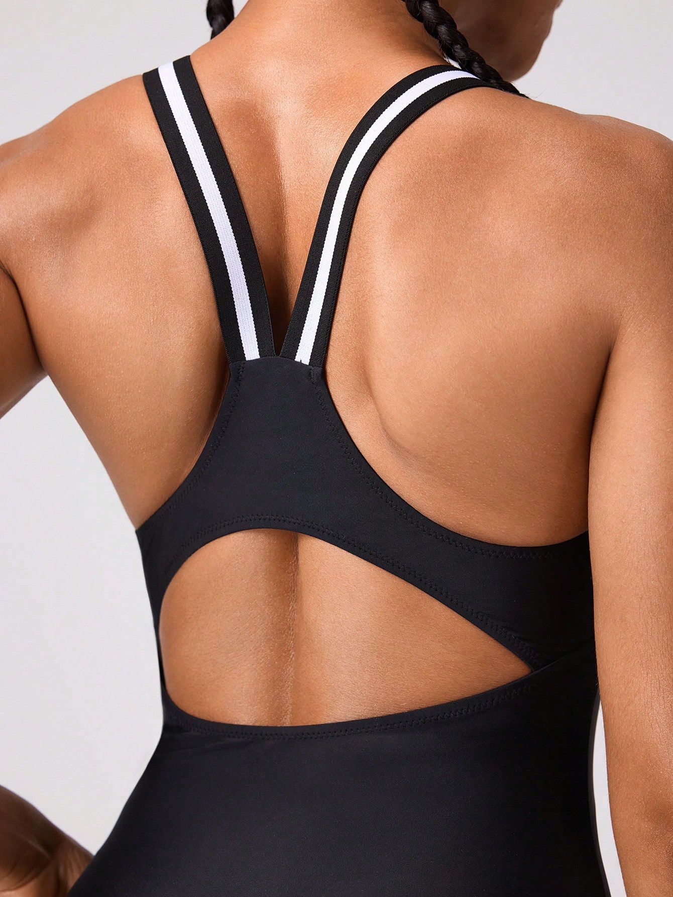 Swim Nautrix Novo Maiô Sexy de Verão para Mulheres, Decote Redondo, Alça de Enrolar, Preto - Preto - Visão 4