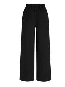 SHEIN Clasi Plus Size Vrouwen Zijknoop Versierd Elegante Pak Broek