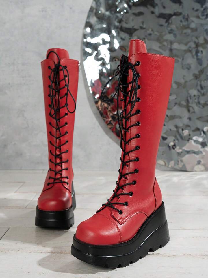 Our Grunge Punk Women'S 2024 Autumn And Winter New Round Toe