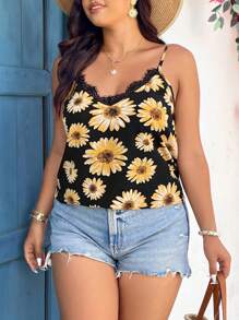 SHEIN VCAY Top/Camiseta sin mangas de moda talla grande, adecuado para el verano