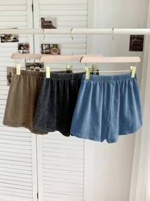 Comfortcana Pantalones cortos casuales de talla grande para mujer con cintura elástica y estampado de flores de nieve, verano