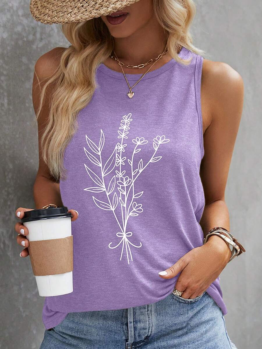 SHEIN Clasi 夏季休闲花卉印花女式背心