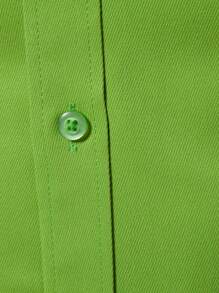 Calvornis Áo sơ mi nam dài tay màu trơn, thời trang cho mùa hè, áo sơ mi nam ôm sát, áo sơ mi nam màu xanh lá cây, áo sơ mi nam màu xanh lá cây, áo sơ mi nam ôm sát, áo sơ mi nam màu xanh lá cây tươi sáng, cho mùa thu - màu xanh lá - Xem 5