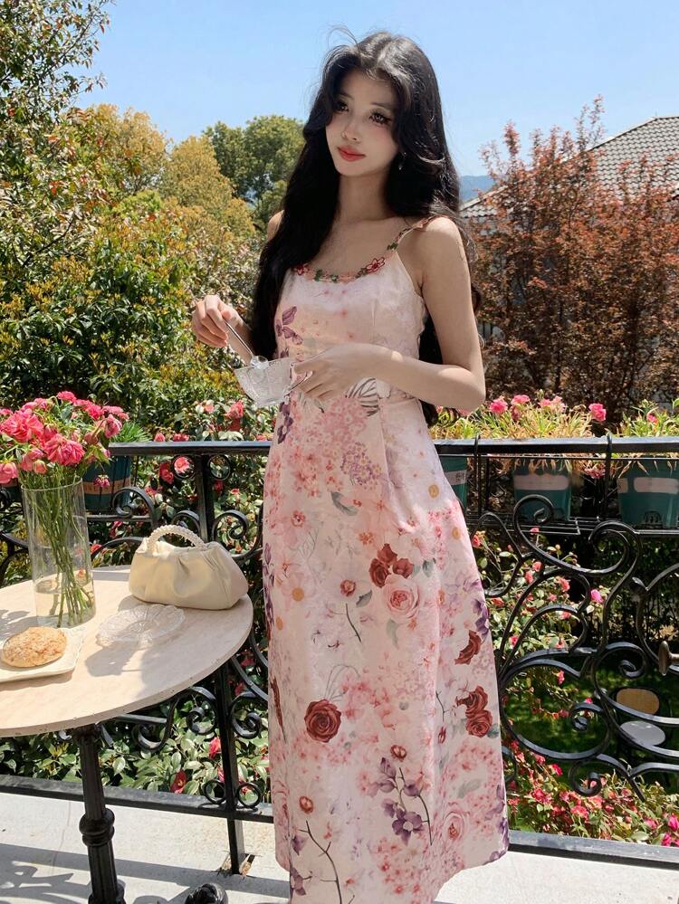 New Summer Pink Casual Vacation Style Slip Dress For Women Dress Cocktail Dress