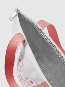 ROMWE Kawaii Rabbit Bow Slogan Print Insulated Lunch Bag - Multicolor - View 4