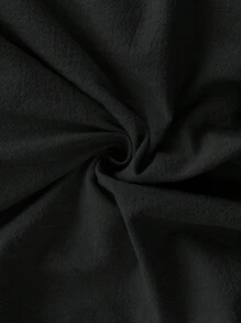 Easowa 女士粉色短款休闲度假海滩浪漫连衣裙 - 黑色 - 查看 8