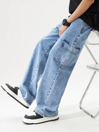 Teen Boys'/Young Men's Casual Outdoor Cargo Denim Jeans Summer Holiday