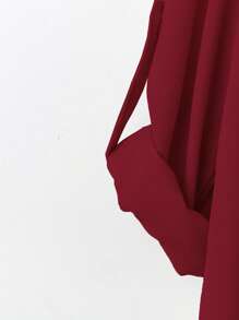 SHEIN LUNE 大码女式纯色编织外套 + 吊带背心 + 宽松休闲裤 3 件套 - 紅色 - 查看 3