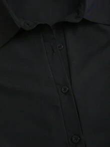 SHEIN Tall 法式时尚百褶腰连衣裙，V领修身休闲迷你连衣裙，春夏 - 黑色 - 查看 6