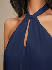 Poéselle Women's Solid Color Summer Mini Linen Dress, Elegant Backless Bowknot In Breathable Linen Fabric, Resort Dress, Perfect Mini Dress For Hot Summer Days, This Dress Is Made Of Breathable Linen Fabric To Keep You Cool And Comfortable. The Strapless Neckline And Backless Design Will Create The Most Glamorous Silhouette For Your Vacations And Daily Appointments.Summer Dresses For Women Dresses For Wedding Event