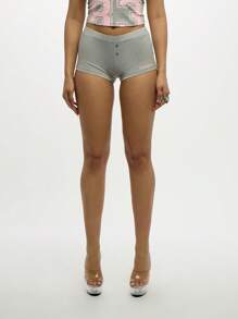 SUMWON WOMEN Mikrofaser-Retro-Boxershorts mit hoher Taille, Kompression, für Training, Laufen, Tanz, Feuchtigkeitsableitend, schnelltrocknend, Aktivbekleidung