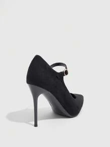 CUCCOO SZL Fashionable Sexy High Heel Pointed Toe Strap Pumps, Classic Versatile Design For Commuting, Dates, Parties - Black - View 11