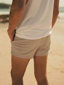 Manfinity BRENVOR Men Drawstring Waist Slant Pocket Jogger Shorts