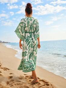 Travachic 热带印花连衣裙，时尚夏装 - 綠色 - 查看 3