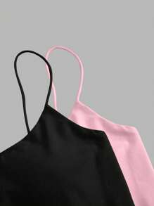 SHEIN Essnce 2 piezas, Paquete de tops casuales y minimalistas sin mangas para mujer, adecuados para el verano