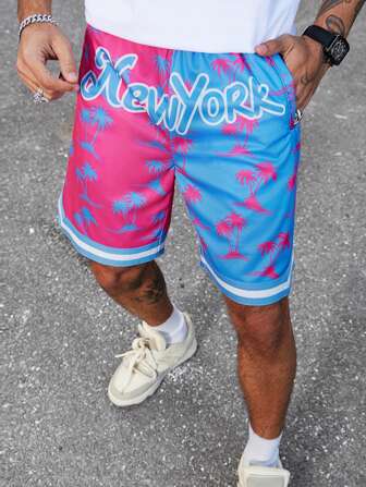 Manfinity Chillmode Men'S Plain Color Block Front Tie Simple Casual Shorts For Daily Wear Shorts Basketball