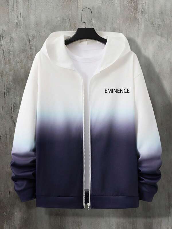 Manfinity Homme Plus Size Men's Fashion Open Front Sweatshirt, Suitable For Summer