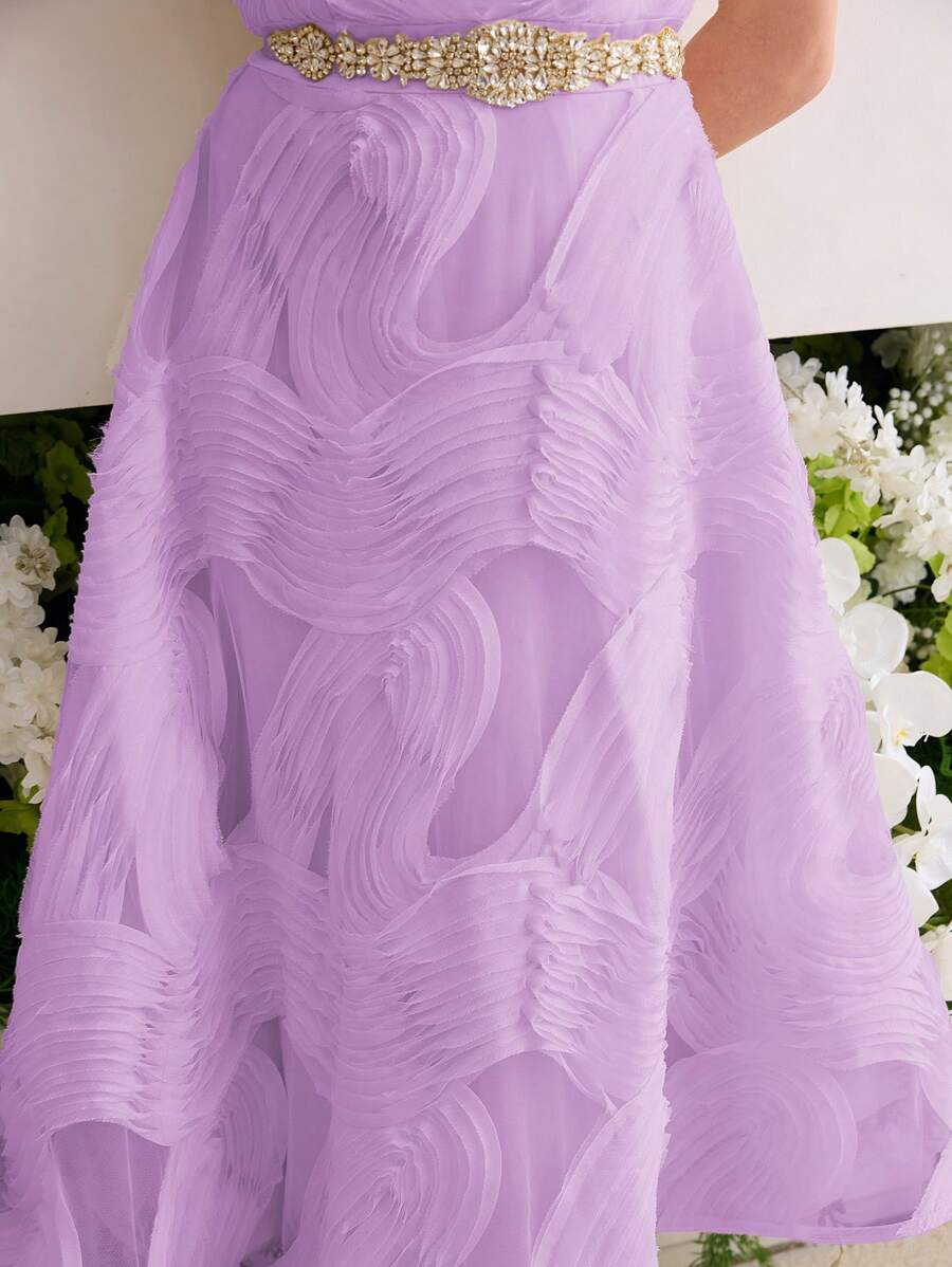 MOTF Soiréza MESH EMBROIDERED A-LINE MID-LENGTH DRESS - Mauve Purple - View 2