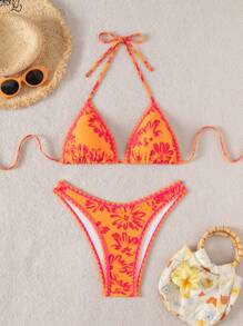 Swim Mod Springbreak Floral Print Tankini Swimsuit For Summer Beach Vacation