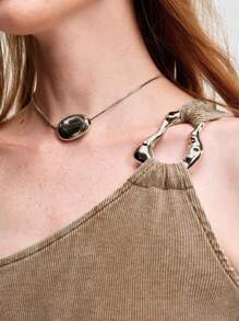 SHEIN LUNE Damen Neu Elegant Hochwertig Design Elastisch Rippstrick Bodycon asymmetrischer Ausschnitt Einschulter Maxikleid