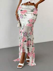 Chiquease 女士优雅花卉印花A字裙 - 彩色 - 查看 6