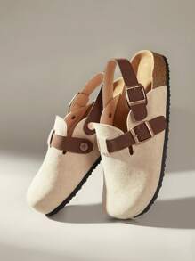 Solecia Women's Spring/Autumn New Thick Bottom Slip-On Mule Shoes, Closed Toe For Christmas - Apricot - View 6